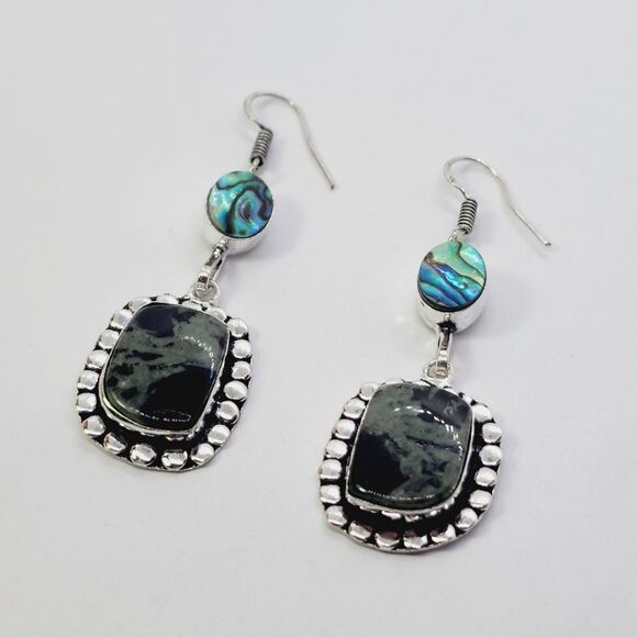 Star Galaxy Abalone shell Handmade Drop Dangle Earrings Jewelry 2.4" - Picture 1 of 5